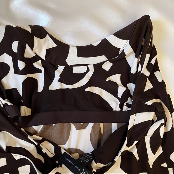 INC Brown and white T-back tank dress with stud details, Size L - Picture 5 of 8